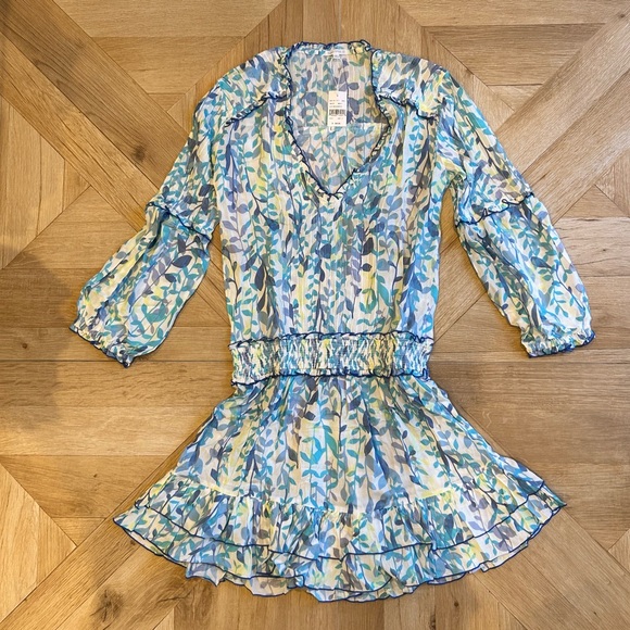 NEW WITH TAGS!  Poupette St. Barth Ilona mini dress in Blue Esterel Sz. S - Picture 5 of 7